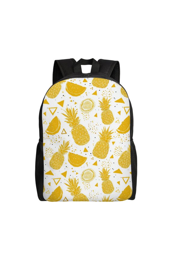 Pineapple pattern Backpack with 15 Inch Laptop Compartment, Water-Resistant Daypack, Large Capacity Backpack with Adjustable Breathable Shoulder Straps for Daily Use Travel Gym