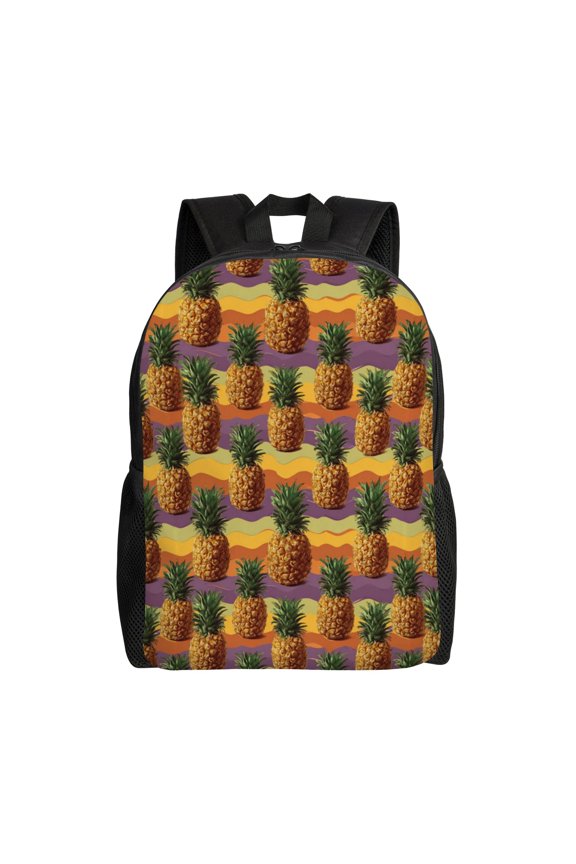 Pineapple pattern Backpack with 15 Inch Laptop Compartment, Water-Resistant Daypack, Large Capacity Backpack with Adjustable Breathable Shoulder Straps for Daily Use Travel Gym