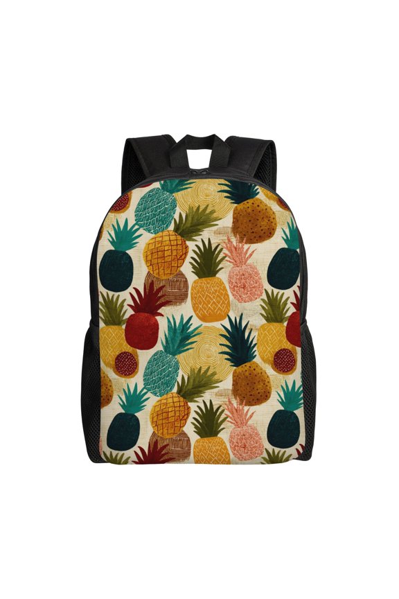 Pineapple pattern Backpack with 15 Inch Laptop Compartment, Water-Resistant Daypack, Large Capacity Backpack with Adjustable Breathable Shoulder Straps for Daily Use Travel Gym