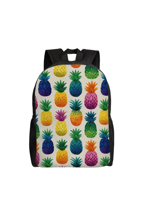 Pineapple pattern Backpack with 15 Inch Laptop Compartment, Water-Resistant Daypack, Large Capacity Backpack with Adjustable Breathable Shoulder Straps for Daily Use Travel Gym