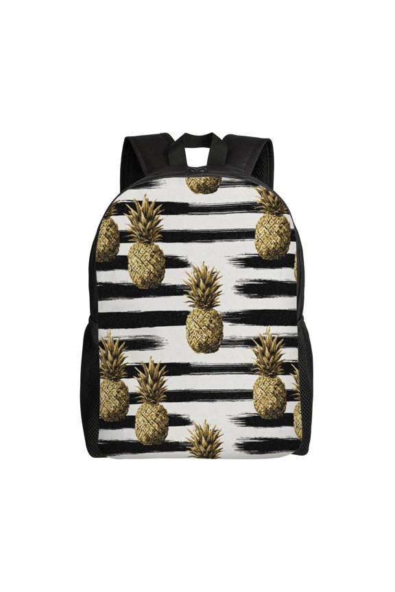 Pineapple pattern Backpack with 15 Inch Laptop Compartment, Water-Resistant Daypack, Large Capacity Backpack with Adjustable Breathable Shoulder Straps for Daily Use Travel Gym