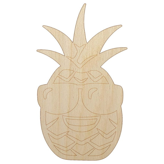 Pineapple with Sunglasses Wood Shape Unfinished Piece Cutout Craft DIY Projects - 6.25 Inch Size - 1/4 Inch Thick