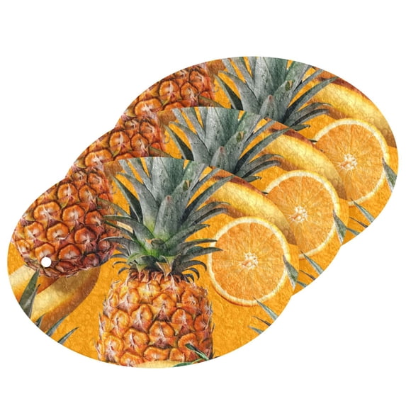 Pineapples Bananas Oranges 3 Pack Dish Sponges Bulk Natural Sponges Compressed Sponges Non-Scratch for Kitchen Cleaning Dishes