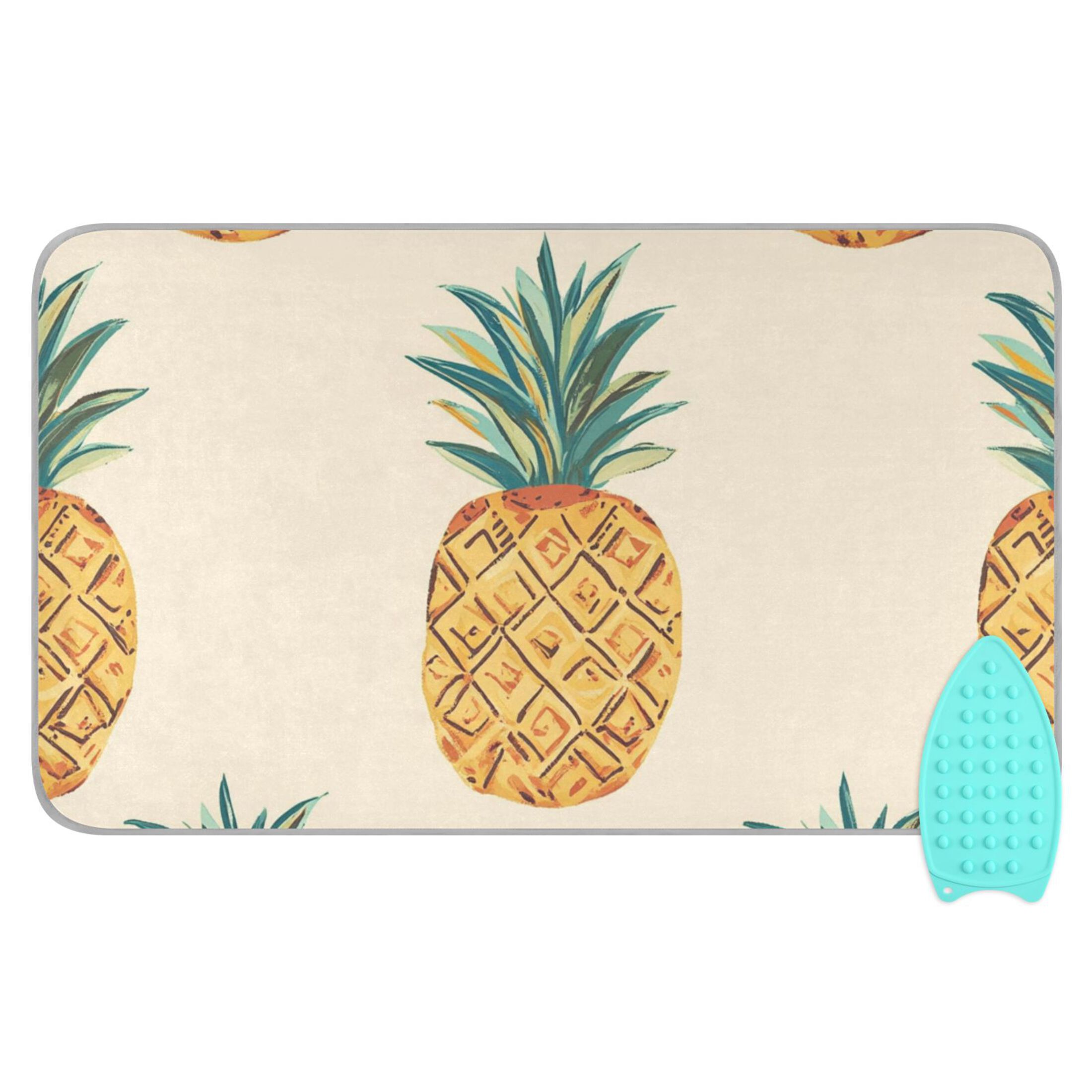 Pineapples Boho Style Ironing Mat Blanket Portable Travel Ironing Pad Heat Resistant Pad 47.2" x 27.6”