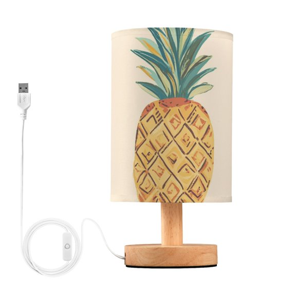 Pineapples Boho Style Table Lamp with USB Port LED Warm Light Lamp Night Light Home Decor