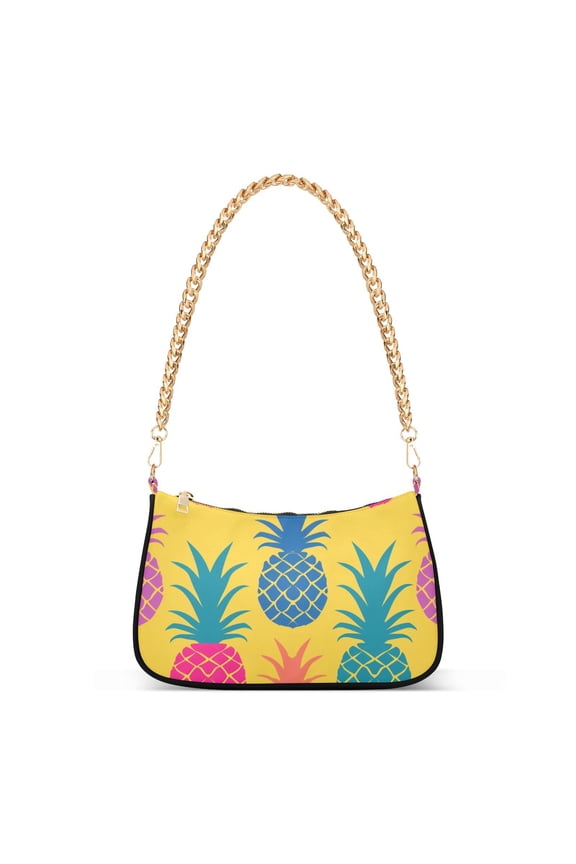 Pineapples ColorfulWomen Small Shoulder Bag Crossbody Tote Hobo Bags Purse Clutch Handbags with Chain Strap for Women