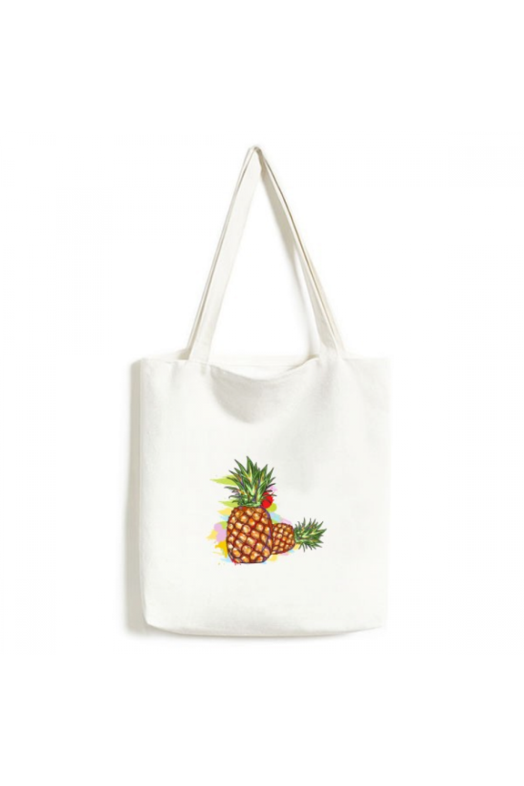 Pineapples Couple Fruit Drawing Tote Canvas Bag Shopping Satchel Casual Handbag