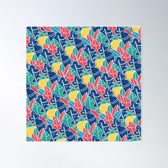 Pineapples Fields Forever Poster Wall Art, Modern Wall Decor For Living Room Bedroom, 30x30 UNFRAMED