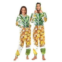 Yellow Hearts Bees Adult Unisex Onesie Pajamas Slim Fit One Piece