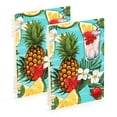 thumbnail image 1 of Pineapples Lemons Floral Leaves Ring Binder Notebook Journey Note Diary College Ruled Spiral Notebook Study Loose Leaf Paper A5 60 Pages, 1 of 8