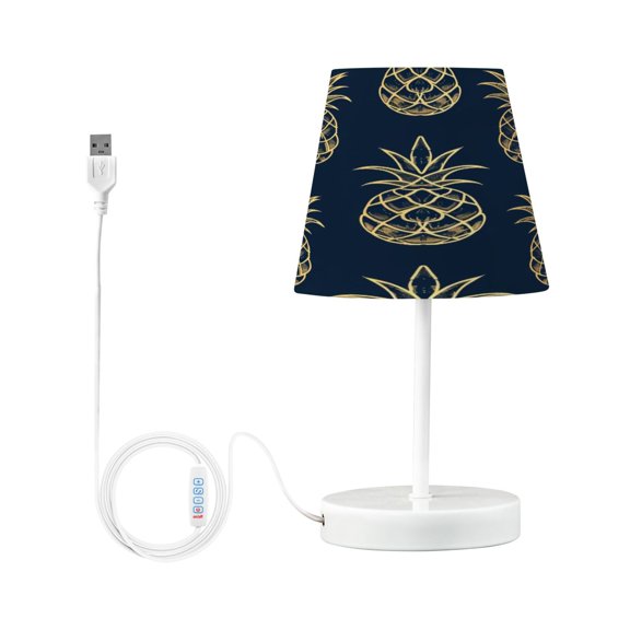 Pineapples Outline Desk Lamp LED Table Nightstand Lamps with 3 Color Temperatures for Home Bedroom Living Room Decor 6x11