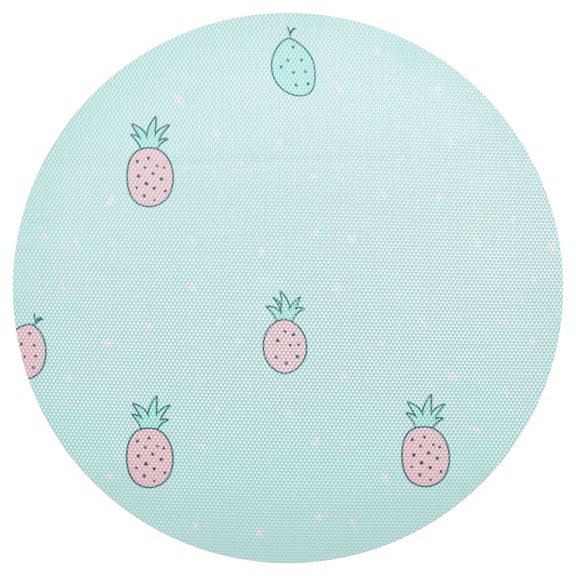 Pineapples Pattern 15.4in Diameter PVC Plate Mat, Heat-Resistant and Cuttable, Kitchen Decor