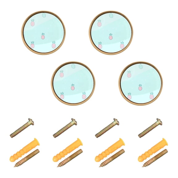 Pineapples Pattern Cabinet Furniture Knobs Drawer Metal Pulls 1.26in Acrylic Zinc Alloy Dual Screw Set
