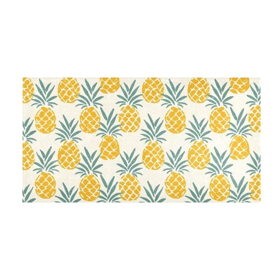 Pineapples Seamless Pattern Bath Mat 39x20 Inch Soft Absorbent Non-Slip Plush Bathroom Rug for Floor