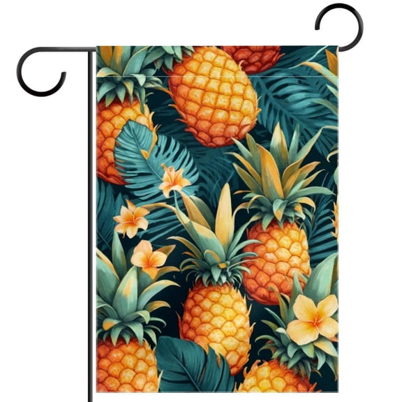 Pineapples Seamless Pattern Double Sided Garden Flag Decorative Weather Resistant Yard Flag, Large DIY Vertical Flag for Farmhouse Patio Lawn, 28x40 Inch