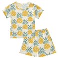 thumbnail image 1 of Pineapples Seamless Pattern Summer Pajama Set Soft Cotton Short Sleeve Sleepwear 2PCS Pajama Sets Breathable Lounge Set Size 10Y, 1 of 7