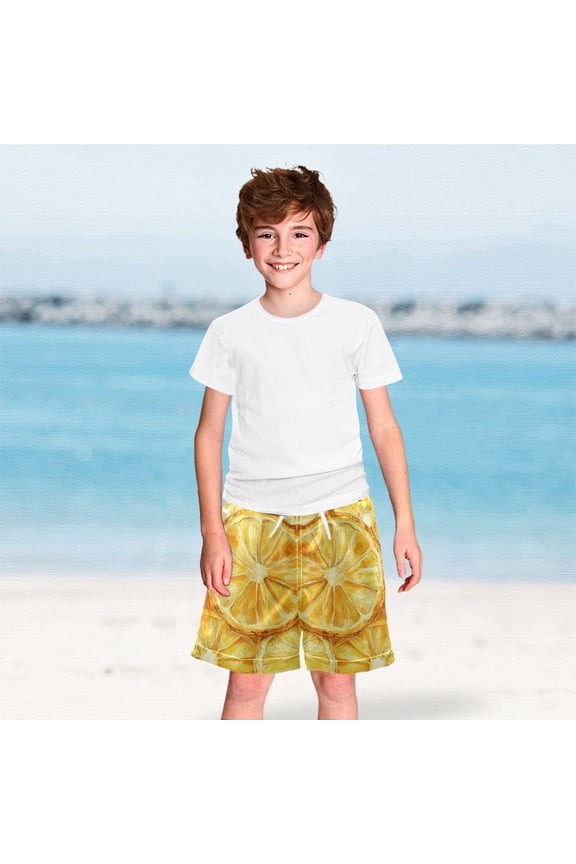 Pineapples Slices Boys Swim Trunks Boardshorts Swimsuit Quick Dry Board Shorts Bathing Suit 2-12T