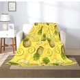 thumbnail image 1 of Pineapples Throw Blanket Lightweight Warm Flannel Fleece Blankets Cozy Soft Air Conditioning Blanket Gift for Women Men Girls Boys 60"x50", 1 of 6
