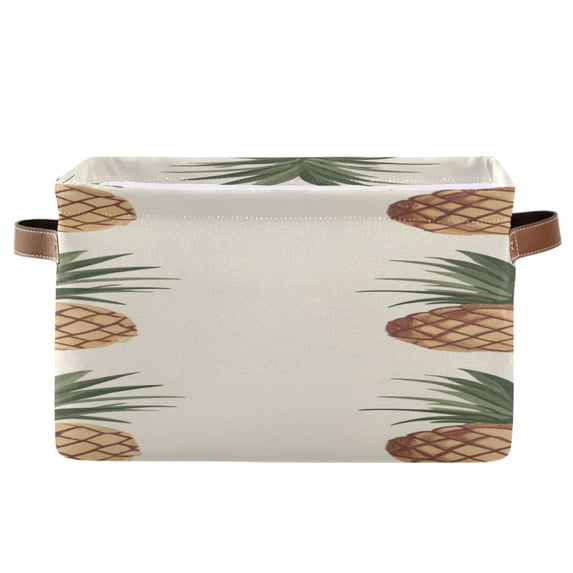 Pineapples Vintage Color Square Storage Bins with Handles Collapsible Containing Box 1 Pack