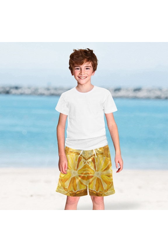 Pineapples Watercolor Boys Swim Trunks Boardshorts Swimsuit Quick Dry Board Shorts Bathing Suit 2-12T