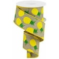 thumbnail image 1 of Pineapples Wired Edge Ribbon, 10 Yards Light Beige, 2.5", 1 of 1