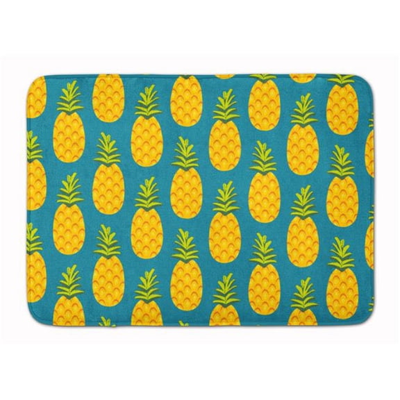 Pineapples on Teal Machine Washable Memory Foam Mat
