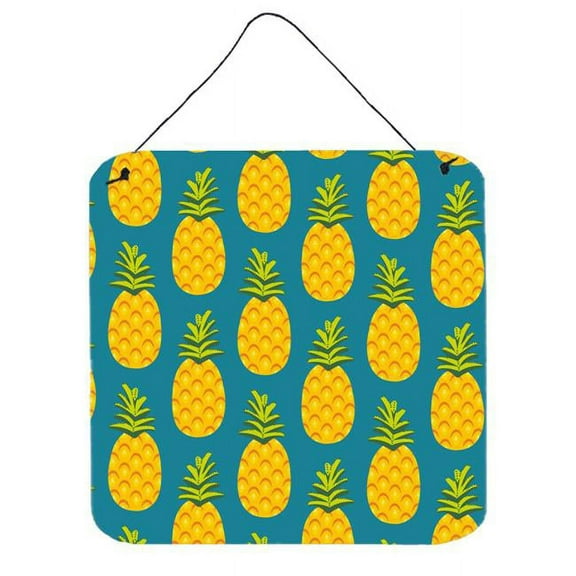 Pineapples on Teal Wall or Door Hanging Prints