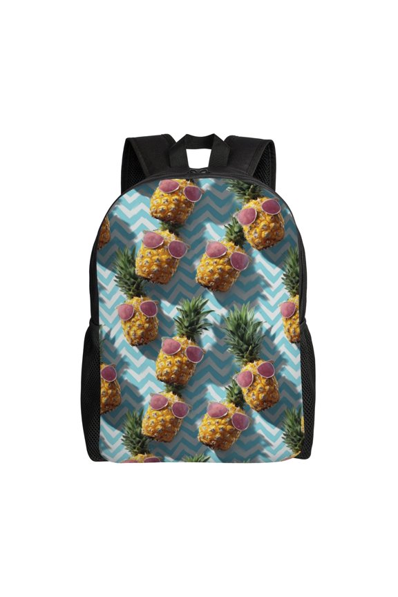 Pineapples wearing sunglasses Backpack with 15 Inch Laptop Compartment, Water-Resistant Daypack, Large Capacity Backpack with Adjustable Breathable Shoulder Straps for Daily Use Travel Gym