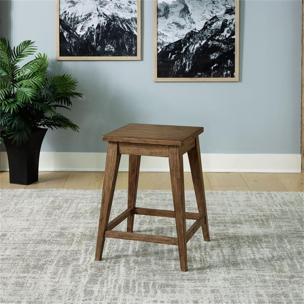 Weathered Toffee Pine Counter Stool with Footrest