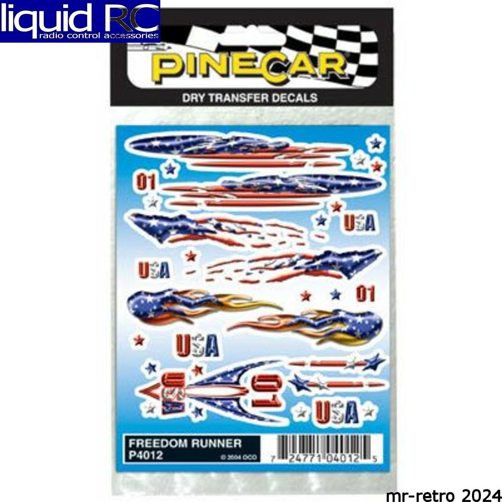 Pinecar 4012 Dry Transfer Decals Freedom Runner