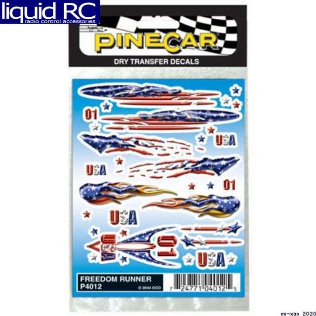 Pinecar 4012 Dry Transfer Decals Freedom Runner