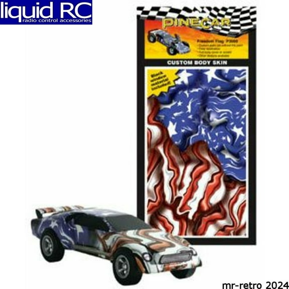 Pinecar 3980 Body Skin Custom Transfer Freedom Flag