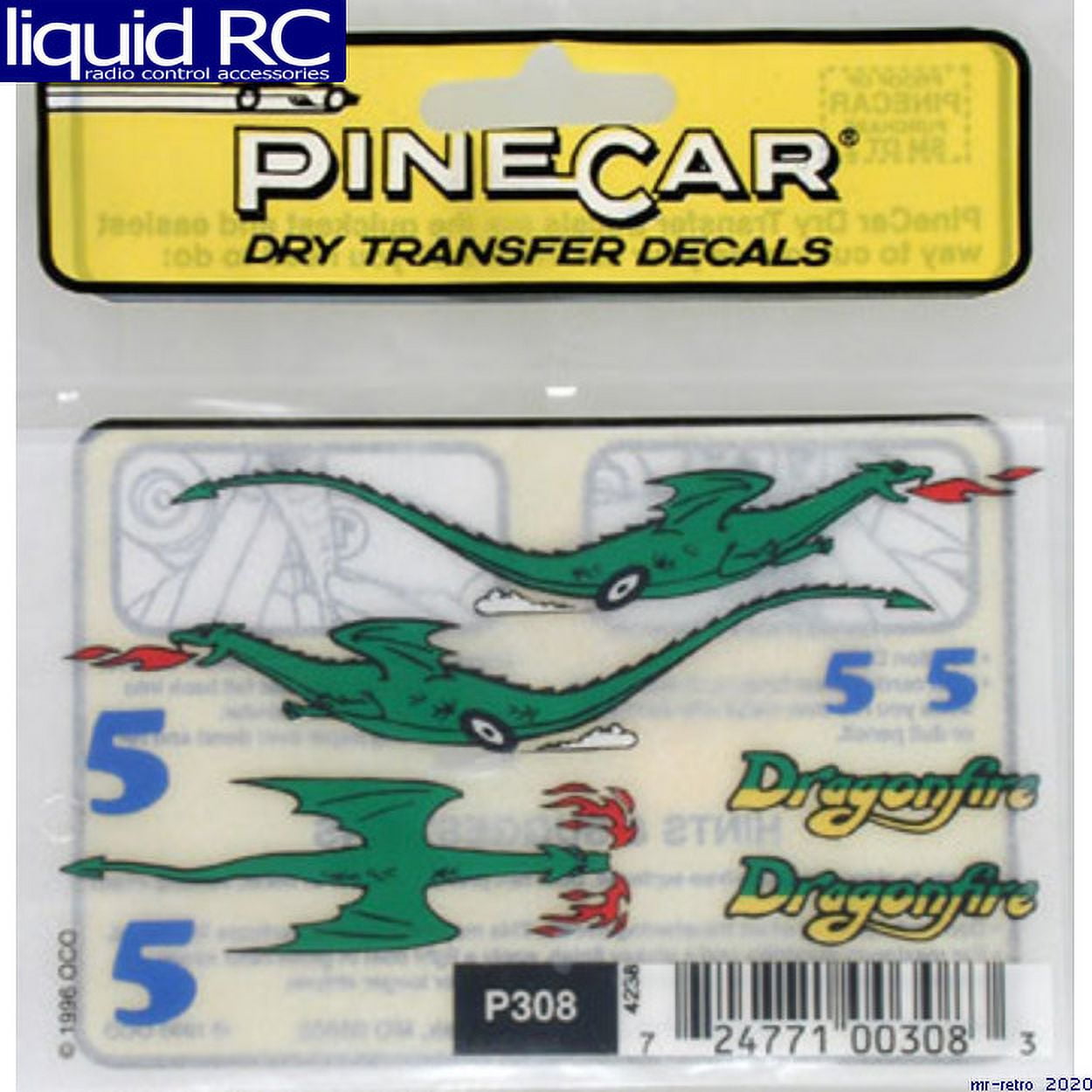 Pinecar Dry Transfer Decals Dragonfire PIN308