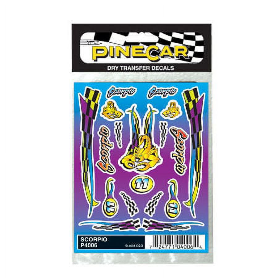 Pinecar Dry Transfer Decals, Scorpio, PIN4006
