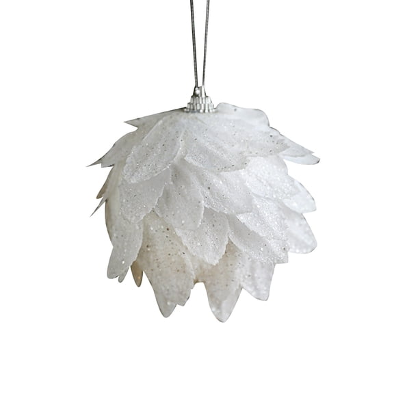 Pinecone Christmas Ornaments - 3.15 Inch Glittered Hanging Balls for Xmas Tree, Wreath & Holiday Home Decor