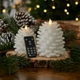 thumbnail image 1 of Pinecone Flameless Candle 2pc Set - 4x4,5x6 White, 1 of 1