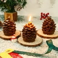 thumbnail image 1 of Pinecone Flameless Candle Adobe Chalky Finish Pine Cone Figural, Real Wax scented Candles, Battery Operated with Timer, Holiday Decoration, 1 of 6