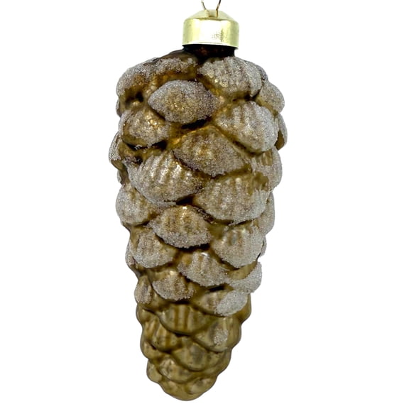 Pinecone Ornament – Blown Glass Christmas Tree Holiday Gold Pine Cone Decoration