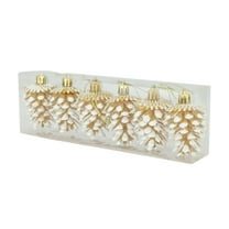 Pinecone Pendant, Christmas Tree Ornament Set - 6.89" Beige Hanging Balls with Ropes, Festive Decor for Xmas Tree & Wreaths(Gold)