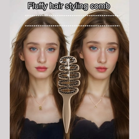 Pinecone Texture Hair Comb with Spiral Ridge Design for Gentle Detangling, Scalp Massage & Root Lift – Ergonomic Anti-Static Comb for Medium to Long Hair, Daily Styling & Blow-Drying