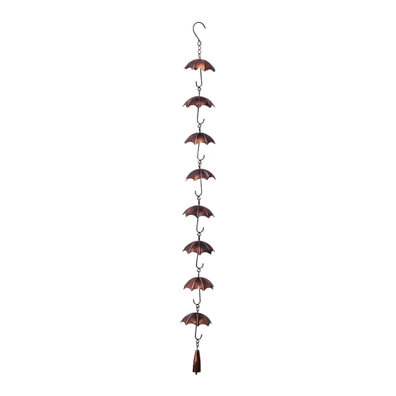 Pinecone Umbrella Rain Chain Metal Garden Art Wind Chime for Outdoor Patio, Decorative Drainage Solution, for Rainwater Harvesting and Home Aesthetics