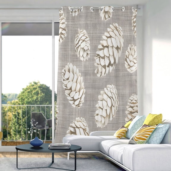 Pinecones Artistic Blackout Curtains 84"x52" Thermal Insulated Curtain 1 Panel