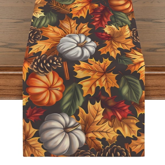 Pinecones | Thanksgiving Table Runner 48" x 13"  100% Polyester, Rustic Fall Harvest Dining Decor, Machine Washable Holiday Table Decoration