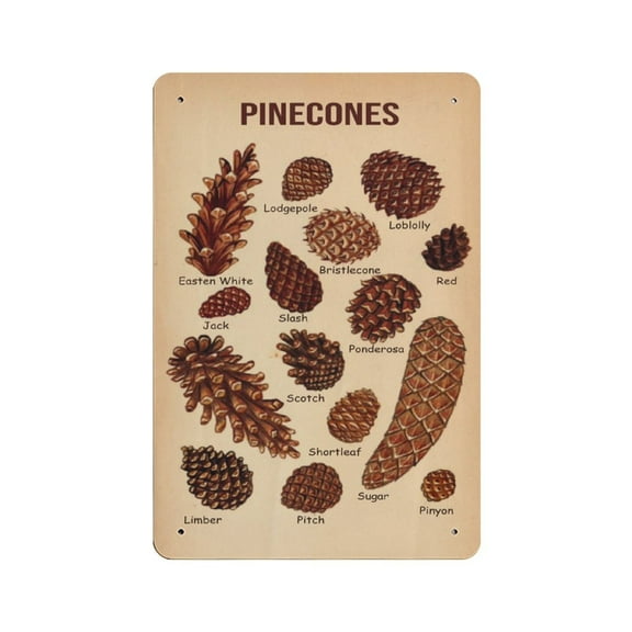 Pinecones tin sign, Christmas Tree Pine Print, Christmas Decor, Christmas tin sign, Merry Christmas tin sign, Retro style, farmhouse decoration, home, bar, garage, tin sign 5.5x8 inches