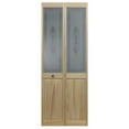 thumbnail image 1 of Pinecroft 758 Lace Half Glass Bifold Door fits 36"w x 80"h Unfinished Pine, 1 of 5