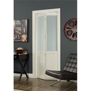 Pinecroft Frosted Half Glass Bifold Door, 30-in. x 80-in., Unfinished