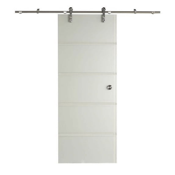 Pinecroft New Visions Contour Glass Barn Door For 32"w x 80" Opening Size