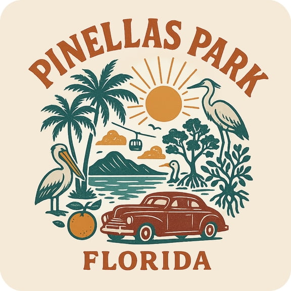 Pinellas Park Florida Keepsakes Souvenir Vinyl Sticker – Destination Travel Keepsake Collectible (4-Inches Wide)