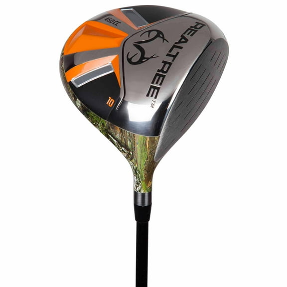 Pinemeadow Golf Real Tree Men's Driver, Black/Orange/Xtra
