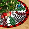 thumbnail image 1 of Pines Christmas Tree Skirt 48 Inch, Large Red Black Buffalo Plaid Xmas Tree Skirts, Winter Holiday Tree Mat Decoration, 1 of 6